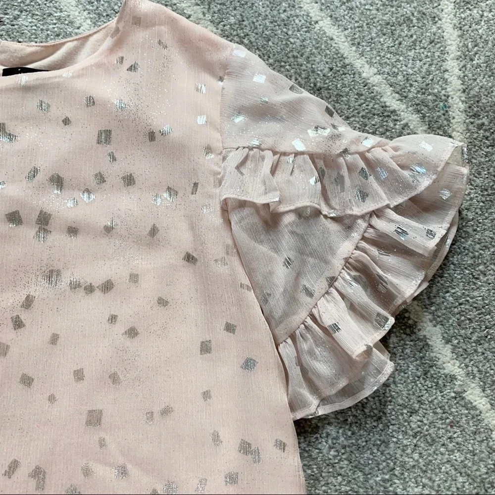 Imoga Blush Pink and Silver Chiffon Dress 10G